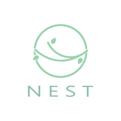 bird nest logo icon illustration design template, for bird farm, bird business, bird house, bird conservation with modern minimalist vector concept