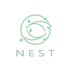 bird nest logo icon illustration design template, for bird farm, bird business, bird house, bird conservation with modern minimalist vector concept