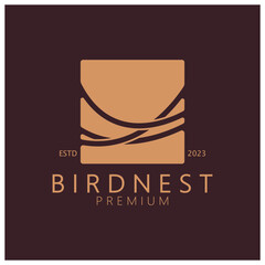 bird nest logo icon illustration design template, for bird farm, bird business, bird house, bird conservation with modern minimalist vector concept