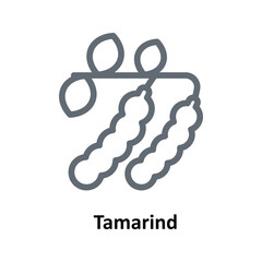 Tamarind Vector  outline Icons. Simple stock illustration stock