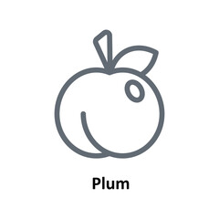 Plum Vector  outline Icons. Simple stock illustration stock