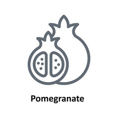 Pomegranate Vector  outline Icons. Simple stock illustration stock