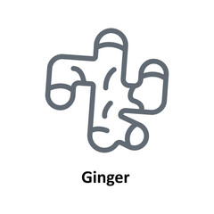 Ginger Vector  outline Icons. Simple stock illustration stock