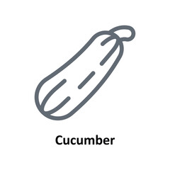 Cucumber Vector  outline Icons. Simple stock illustration stock