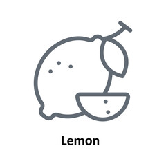 Lemon Vector  outline Icons. Simple stock illustration stock