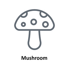 Mushroom Vector  outline Icons. Simple stock illustration stock