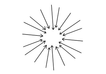White background with concentric arrows.