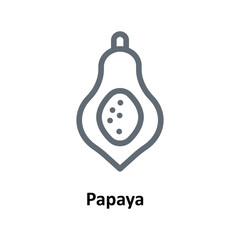 Papaya Vector  outline Icons. Simple stock illustration stock