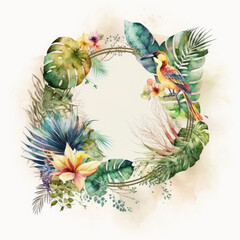 tropics, frame, wedding, bird, invitation