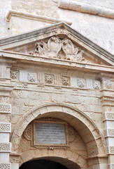 Fototapeta premium Details of main gate to Mdina, The Silent City, Malta, Europe.