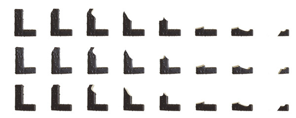 Milk Chocolate with Almonds and Vanilla Ice Cream Bars L-shaped, 3D rendering