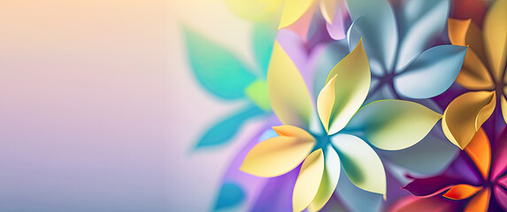 Obraz na płótnie Canvas A soft pastel colored floral background with copyspace - Generative AI