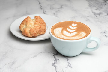 scone and latte