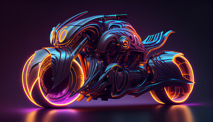 Concept Neon Cyber Motorbike