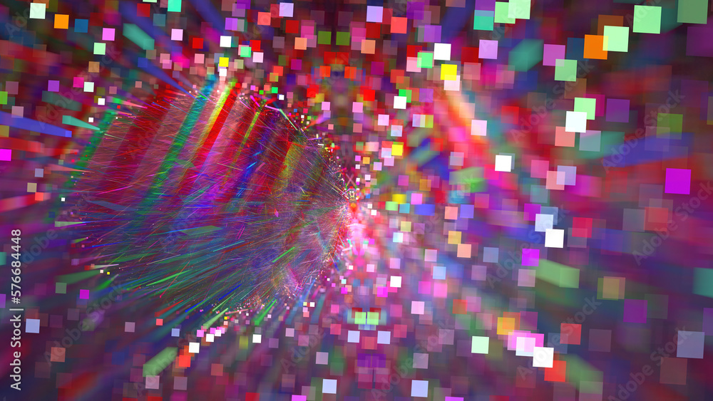 Fototapete Digital fractal art computer generated 3D rendered graphics, abstract shapes and forms, beautiful fractal pattern for creativity, imagination, meditation, for poster, banner or background