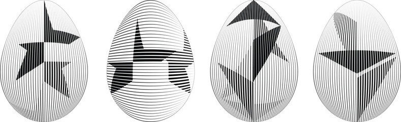Easter Egg Design. Vector oval shape. Ornament Easter eggs set.