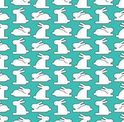 Bunnies couple pattern seamless. Two rabbit background. Vector texture