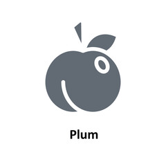 Plum Vector   Solid Icons. Simple stock illustration stock