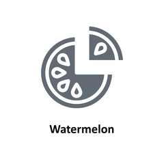 Obraz premium Watermelon Vector Solid Icons. Simple stock illustration stock