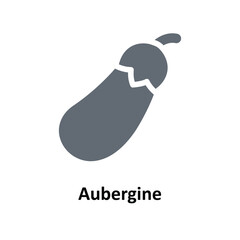 Aubergine Vector   Solid Icons. Simple stock illustration stock
