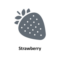 Strawberry Vector   Solid Icons. Simple stock illustration stock