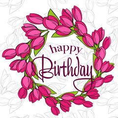 frame with painted tulip