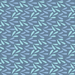 Fototapeta premium Seamless water drops pattern, Falling water drops repeat design, Splash background, Abstract wallpaper, Water drops flat print