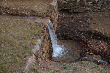Italy, Trentino Alto Adige: Small cascade of water.