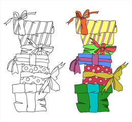 Mountain of gifts. Vector (2)