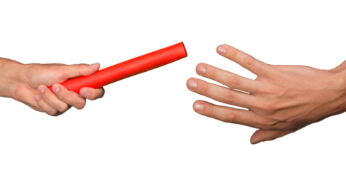 Hands Passing the Baton