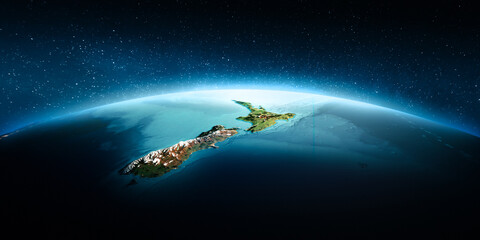 New Zealand night map