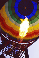Obraz premium burner of a hot air balloon in action, bottom view