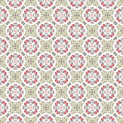 Vector pixel oriental pattern made of small squares on a white background. Mosaic, background, embroidery, wallpaper, kaleidoscope, mandala. 