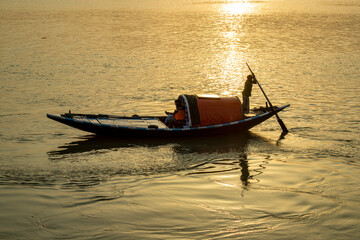 Boats in river Ganges at Kolkata