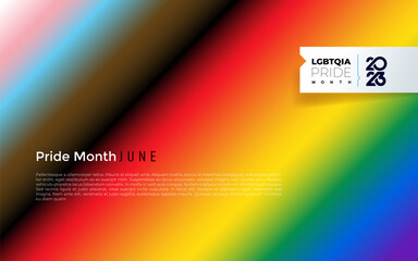 LGBTQ Pride background banners with gay pride flag 2023 colours. Rainbow gradient wallpaper. Human rights and tolerance. Poster vector illustration card, banner and background.