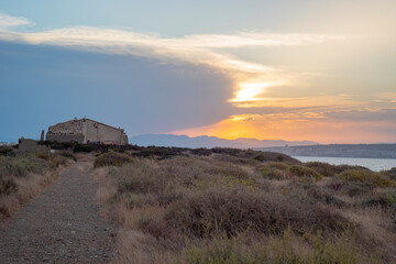 Tabarca island Alicante Spain on July 2020: Nova Tabarca is the largest island in the Valencian Community, and the smallest permanently inhabited islet in Spain. It is known for its marine reserve.