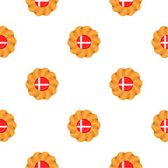 Pattern cookie with flag country Denmark in tasty biscuit