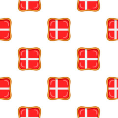 Pattern cookie with flag country Denmark in tasty biscuit