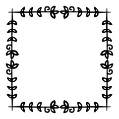 doodle floral square frame
