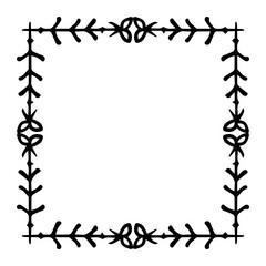 doodle floral square frame
