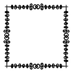 doodle floral square frame
