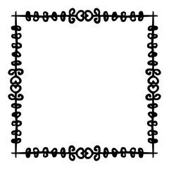 doodle floral square frame
