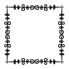 doodle floral square frame
