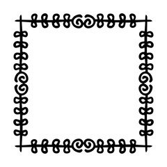 doodle floral square frame
