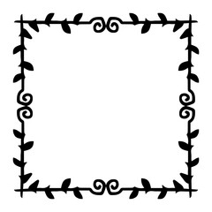 doodle floral square frame
