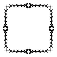doodle floral square frame
