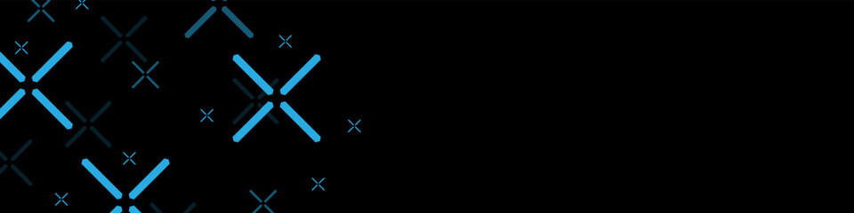 Abstract horizontal background with blue crosses pattern. Modern technology background. Vector EPS 10
