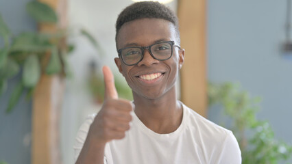 Portrait of Young African Man showing Thumbs Up