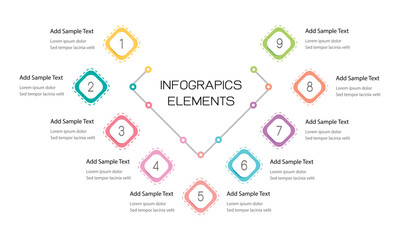 Fototapeta premium Infographic Template Showcases Abstract Chart Elements with Labels and Integrated Squares, Ideal for Business Concepts with Suitable for Content, Diagrams, Flowcharts, Timelines and Workflow Layouts.