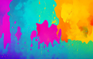 Abstract grunge art background texture with colorful paint splashes.